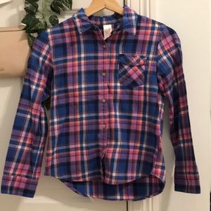 Cat and Jack blue / pink flannel size L